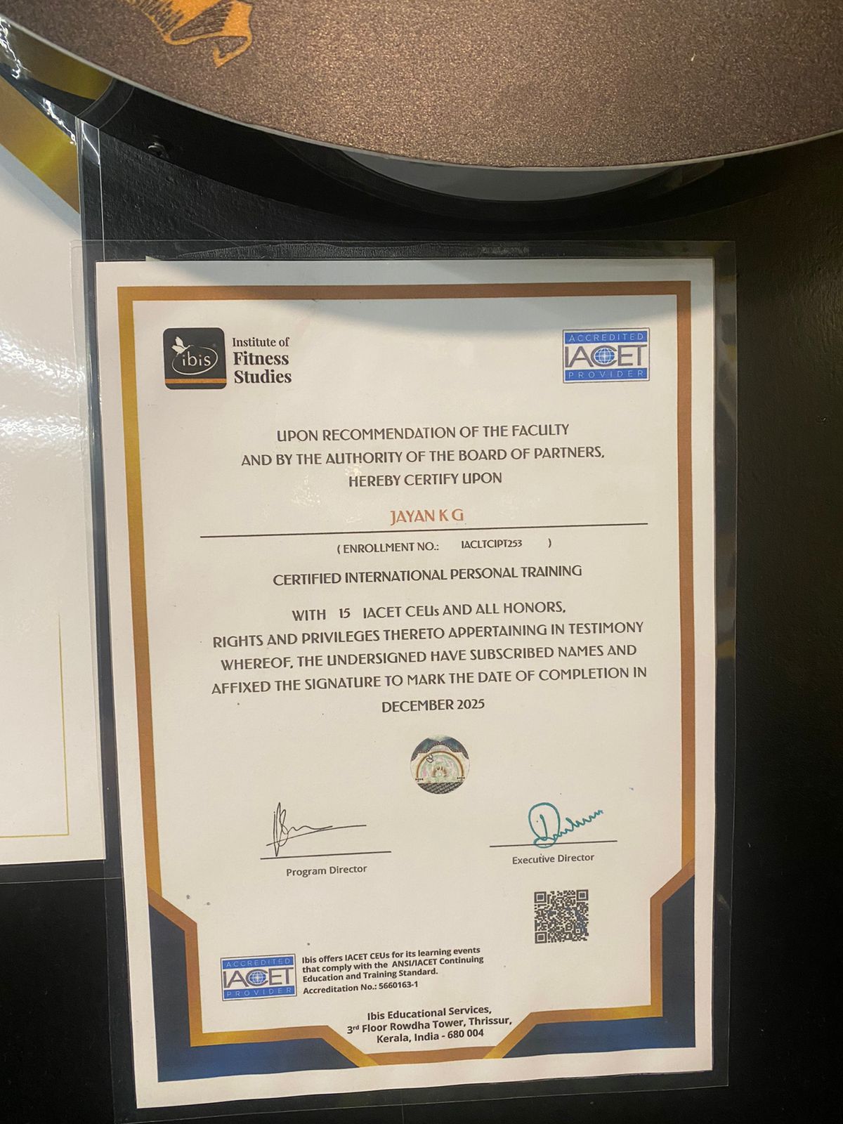 International Personal Training Certificate